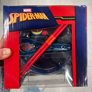 NWT Limited Edition Marvel Spider-Man ramen bowl , Chopsticks and Spoon Set